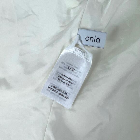 Onia Bridget Ribbed Lace Up One Piece Swimsuit in Marshmallow White Size Large - Picture 5 of 7